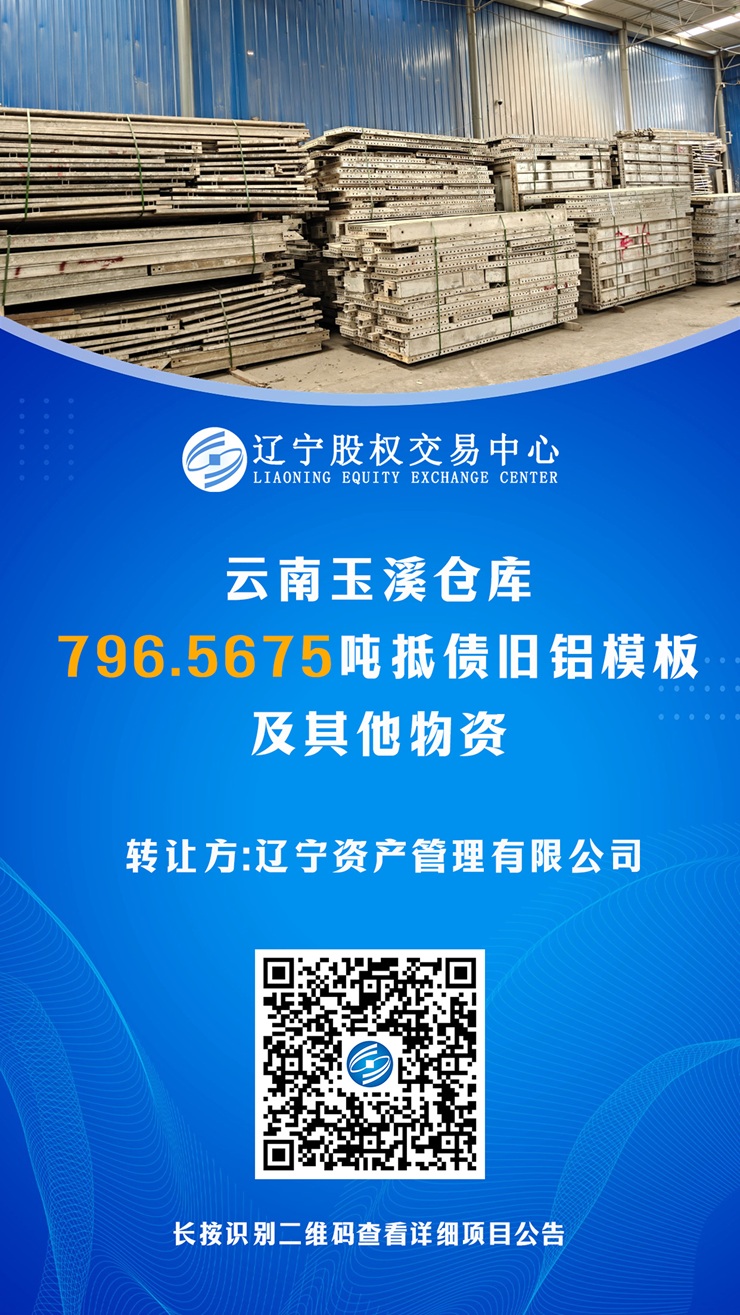 遼寧資產(chǎn)管理有限公司鋁模板掛拍公告（云南玉溪、安徽六安、湖南永州）（已成交）